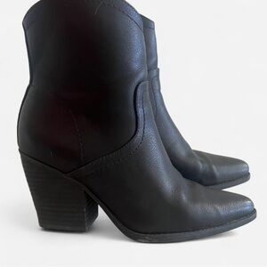 Black leather- western style booties